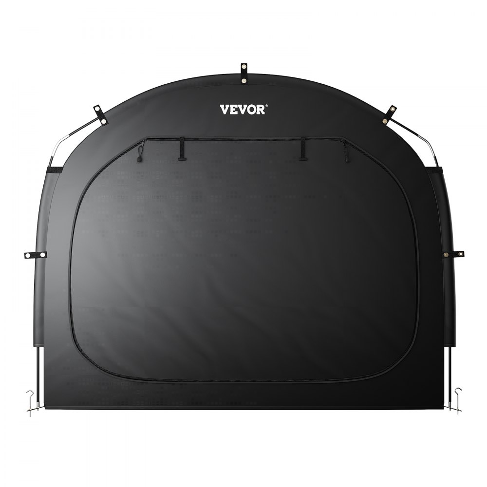 VEVOR Tienda de Campaña para Guardar Bicicletas, Tienda Impermeable 2240 x 2470 x 1980 mm para 5 Bicicletas con Ventana Ventilada, Fibra de Vidrio de Alta Resistencia y Cremalleras Dobles, Negro