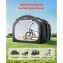 VEVOR Tienda de Campaña para Guardar Bicicletas, Tienda Impermeable 2240 x 2470 x 1980 mm para 5 Bicicletas con Ventana Ventilada, Fibra de Vidrio de Alta Resistencia y Cremalleras Dobles, Negro
