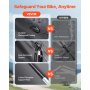 VEVOR Tienda de Campaña para Guardar Bicicletas, Tienda Impermeable 2240 x 2470 x 1980 mm para 5 Bicicletas con Ventana Ventilada, Fibra de Vidrio de Alta Resistencia y Cremalleras Dobles, Negro