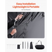 VEVOR Tienda de Campaña 2240 x 2470 x 1980 mm para Guardar 5 Bicicletas, Negro