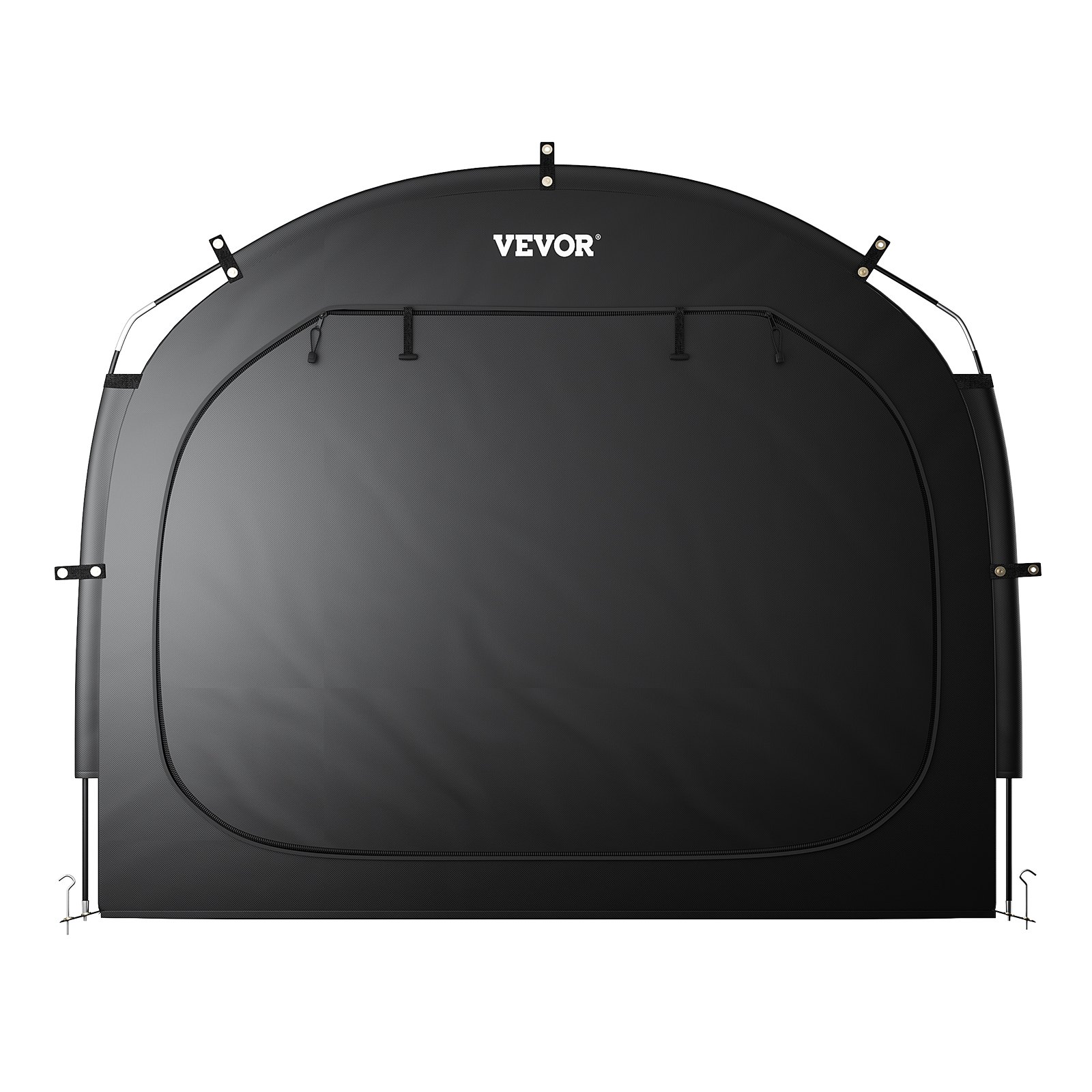 VEVOR Tienda de Campaña para Guardar Bicicletas, Tienda Impermeable 2240 x 2470 x 1980 mm para 5 Bicicletas con Ventana Ventilada, Fibra de Vidrio de Alta Resistencia y Cremalleras Dobles, Negro