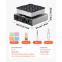 VEVOR Mini Máquina Antiadherente para Hacer Panqueques, 25 Piezas de 43 mm Diámetro, para Hacer Gofres y Muffins Holandeses, Acero Inoxidable, Control de Temperatura y Tiempo, 320 x 300 x 180 mm