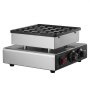 VEVOR Mini Máquina Antiadherente para Hacer Panqueques, 25 Piezas de 43 mm Diámetro, para Hacer Gofres y Muffins Holandeses, Acero Inoxidable, Control de Temperatura y Tiempo, 320 x 300 x 180 mm