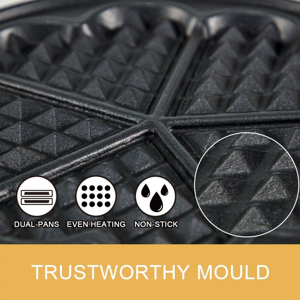 Gofrera Con Base En Forma De Corazón 1200w 0~5mins Y Accesorios Comercial