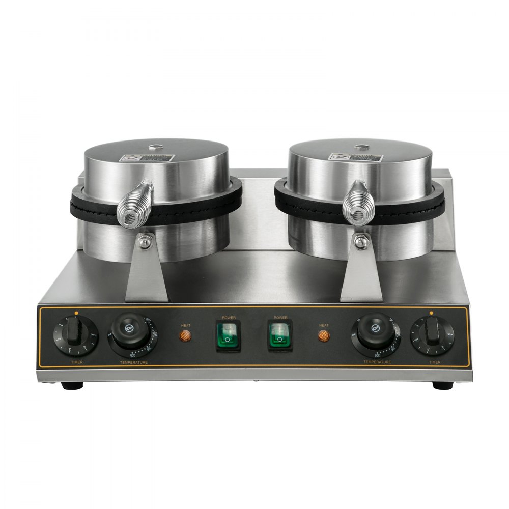 VEVOR Maquina Gofres Gofrera Waflera Con Doble Cabeza 2x1200w Comercial Control Independiente
