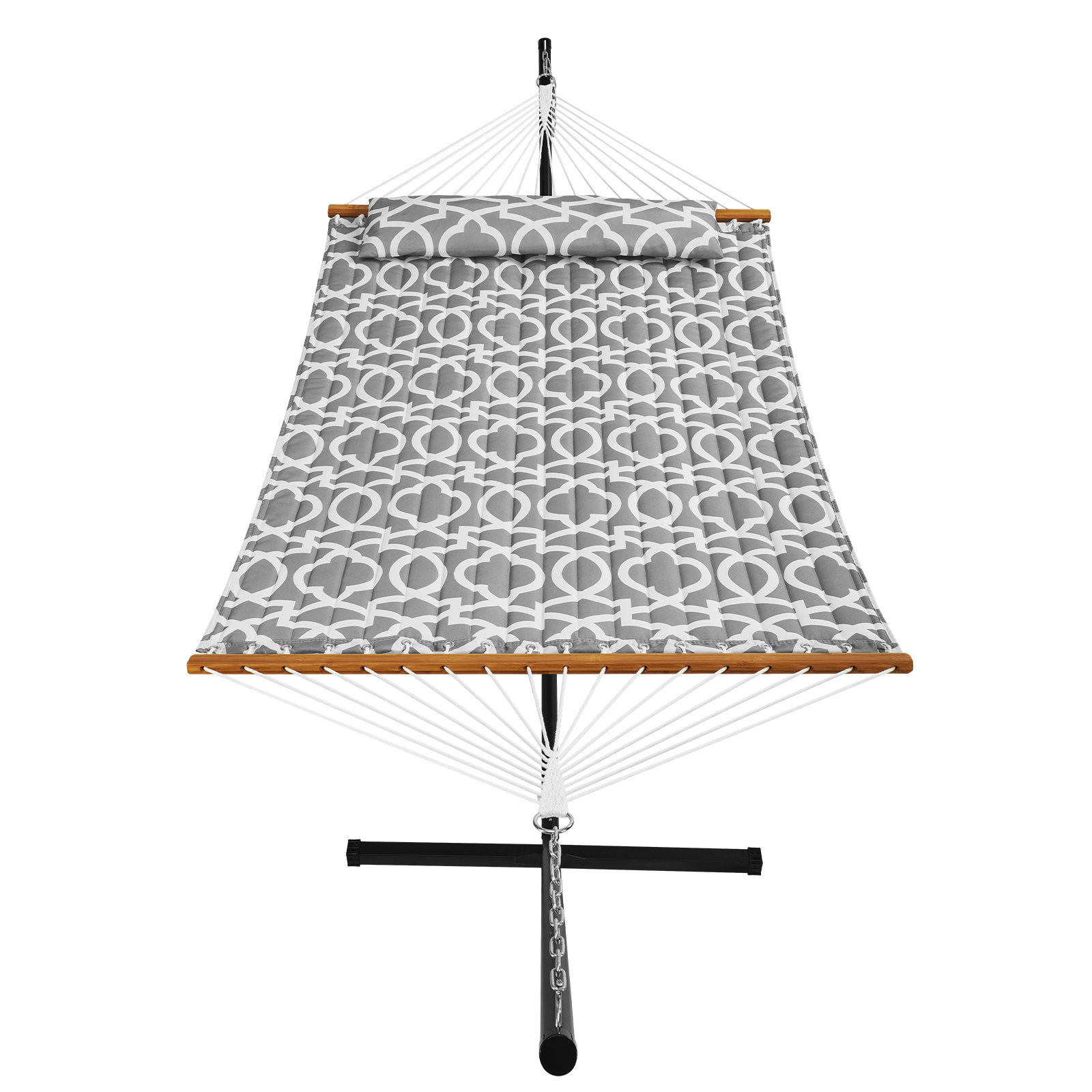 VEVOR Hamaca para 2 Personas con Soporte Incluido Resistente 480 libras Hamaca Doble con Soporte de Acero 12 pies y Bolsa de Transporte Portátil y Almohada para Patio al Aire Libre, Patio, Playa