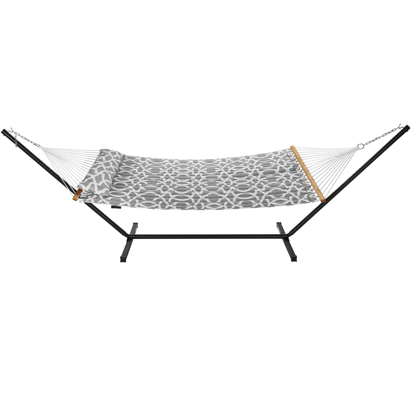 VEVOR Hamaca para 2 Personas con Soporte Incluido Resistente 480 libras Hamaca Doble con Soporte de Acero 12 pies y Bolsa de Transporte Portátil y Almohada para Patio al Aire Libre, Patio, Playa