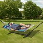 VEVOR Hamaca para 2 Personas con Soporte Capacidad de Carga de 217 kg Hamaca con Soporte Doble de Acero y Bolsa de Transporte Portátil y Almohada Hamaca Independiente para Patio, Jardín, Playa