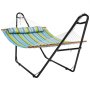 VEVOR Hamaca para 2 Personas con Soporte Capacidad de Carga de 217 kg Hamaca Doble con Soporte de Acero Portátil Bolsa de Transporte y Almohada Hamaca Independiente Para Patio, Playa, Rayas Verdes