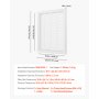 VEVOR ventilation grille, suitable for installation opening (50x63 cm), filter NOT included, wall-mounted exhaust grille, louvered grille, powder-coated steel return air grille