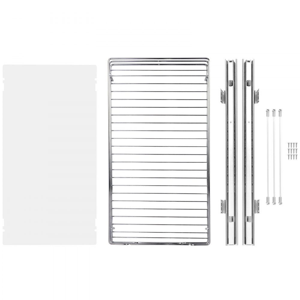 VEVOR Organizador Extraíble Debajo del Fregadero 310x533x85 mm Cesta Deslizante 1 Nivel de Acero Cromado Cajón Deslizante Carga de 13 kg Deslizamiento Suave, Tamaño de Instalación 340x563x185 mm