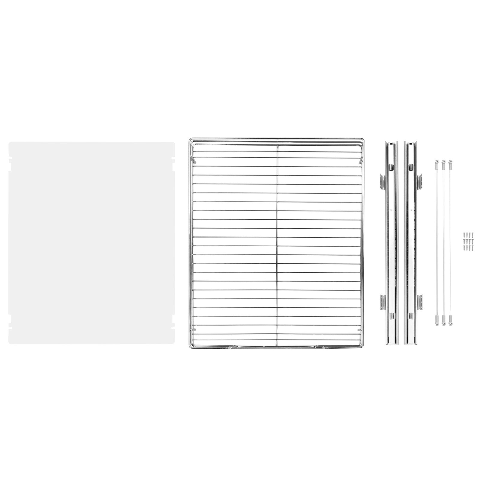 VEVOR Organizador Extraíble Debajo del Fregadero 385x533x85 mm Cesta Deslizante 1 Nivel de Acero Cromado Cajón Deslizante Carga de 13 kg Deslizamiento Suave Tamaño de Instalación 415x563x185 mm