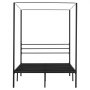VEVOR Marco de Cama con Dosel de Tamaño Full, Diseño de Cuatro Postes de Metal 196,5x137x183 cm Soporte de Láminas de Acero Resistente Espacio de Almacenamiento Debajo, No Necesita Somier, Negro