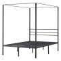 VEVOR Marco de Cama con Dosel de Tamaño Full, Diseño de Cuatro Postes de Metal 196,5x137x183 cm Soporte de Láminas de Acero Resistente Espacio de Almacenamiento Debajo, No Necesita Somier, Negro