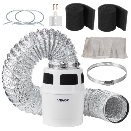 VEVOR Kit de Ventilación para Secadora de Interior 3 en 1, con Cubo para Secadora Eléctrica y Manguera de Escape Extensible, Ligero y sin Accesorios Adicionales para Apartamentos y Autocaravanas