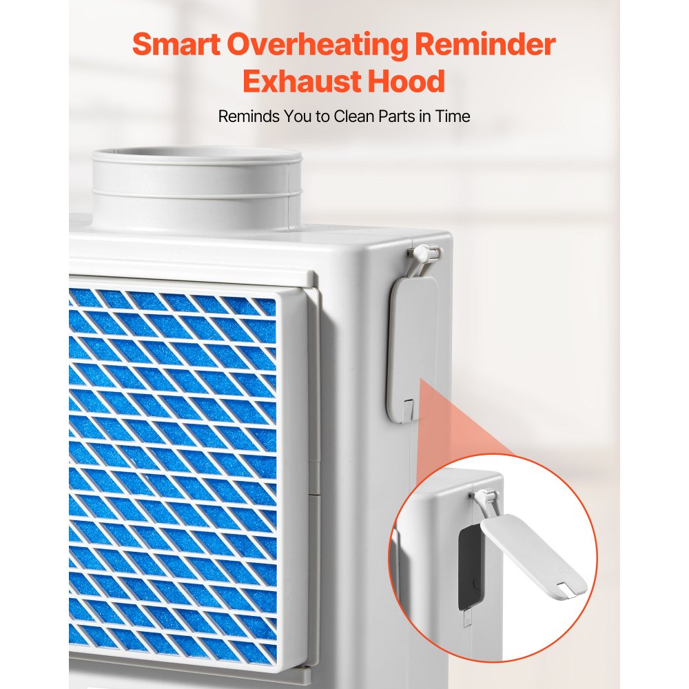 VEVOR 3-in-1 Indoor Dryer Vent Kit,Premium ABS Material Fits 99 mm Exhaust Port, Smart Overheating Reminder Exhaust Hood & Easy Detach Mesh Cap & Multi-layer Purification with 4 Replacement Pads