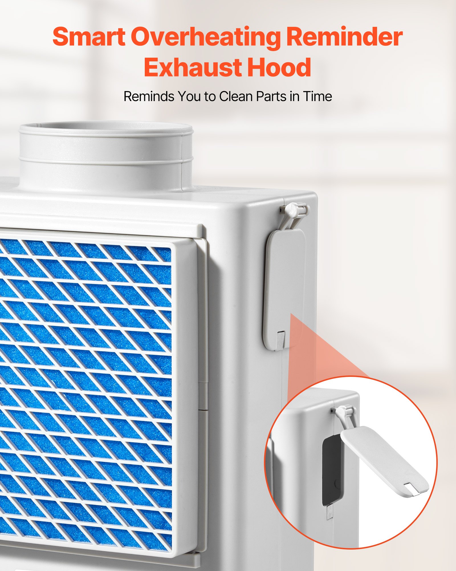 VEVOR 3-in-1 Indoor Dryer Vent Kit,Premium ABS Material Fits 99 mm Exhaust Port, Smart Overheating Reminder Exhaust Hood & Easy Detach Mesh Cap & Multi-layer Purification with 4 Replacement Pads