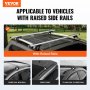 VEVOR Barras Transversales de Techo Portaequipajes de Aluminio Compatibles con Rieles Laterales Elevados con Espacio para Distancia Interior entre los Rieles 19-101 cm, Diámetro del Tubo 28-68 mm