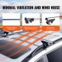VEVOR Barras Transversales de Techo Portaequipajes de Aluminio Compatibles con Rieles Laterales Elevados con Espacio para Distancia Interior entre los Rieles 19-101 cm, Diámetro del Tubo 28-68 mm