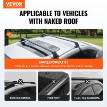 VEVOR Barras Transversales de Techo Portaequipajes de Aluminio Compatibles con Techos sin Riel Lateral Distancia Interior Compatible entre Canalones de 1050-1090 mm Capacidad de Carga de 70 kg