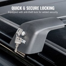 VEVOR Barras Transversales de Techo Portaequipajes de Aluminio Compatibles con Rieles Laterales Ranurados sin Espacio Apto para Distancia Interior entre Rieles 117-123 cm y Tamaño de Tubo 20-50 mm