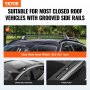 VEVOR Barras Transversales de Techo Portaequipajes de Aluminio Compatibles con Rieles Laterales ranurados sin espacio para Distancia Interior entre los Rieles 104-110 cm, Tamaño de Tubo 20-50 mm