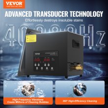 VEVOR 240 W Limpiador Ultrasónico Digital de 10 L con Calentador y Temporizador