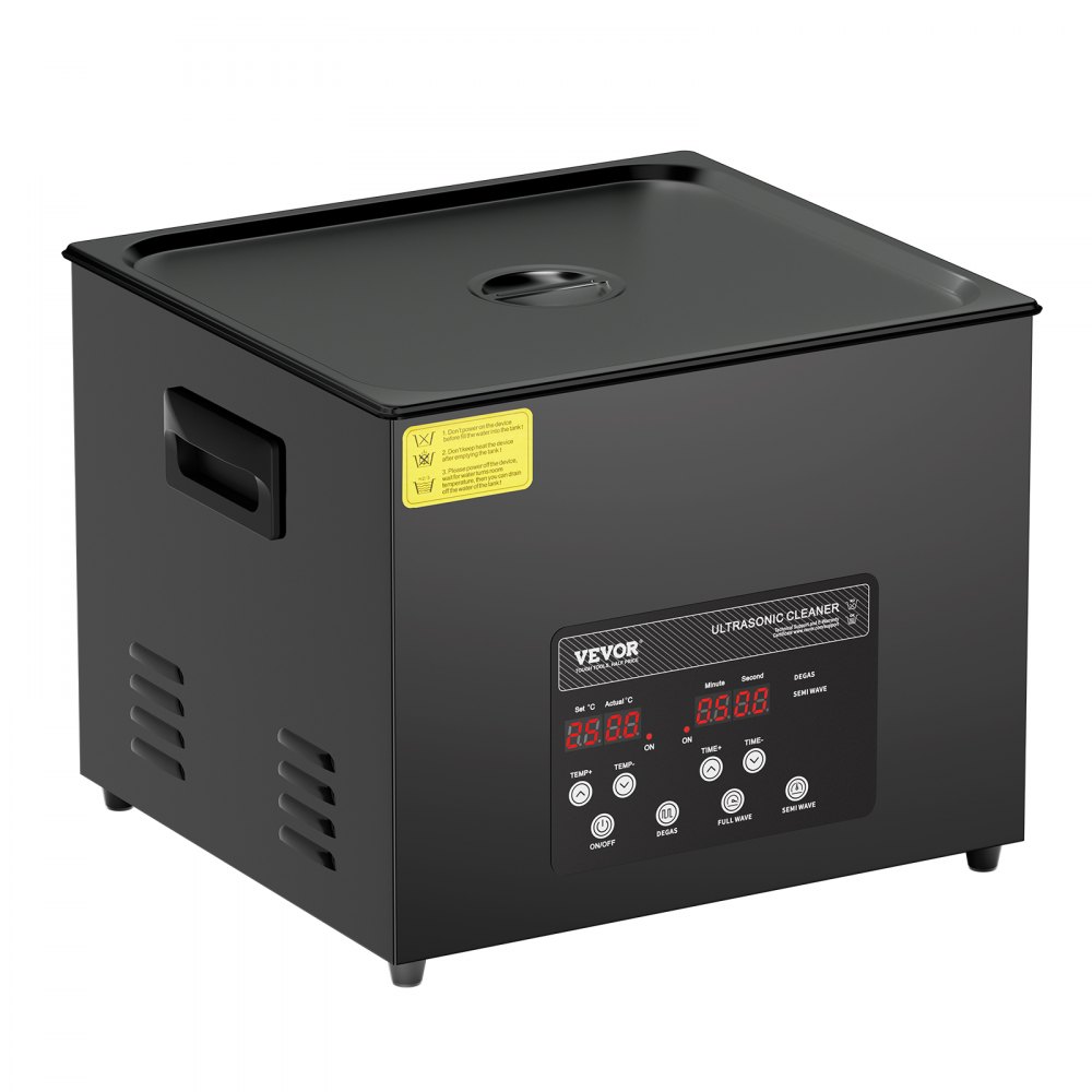 VEVOR Limpiador Ultrasónico 15 L Máquina de Limpieza Ultrasónica Digital 360 W Modo Suave y Desgasificación Mejorada 40 kHz con Calentador y Temporizador para Retenedores, Joyas, Herramientas