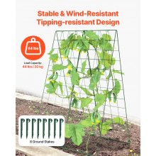 VEVOR Enrejado para Pepinos Trepadoras 117 x 84 cm con Clip para Plantas, Verde