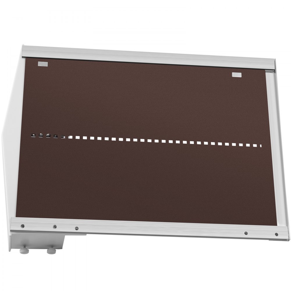 Puerta automática para gallinero VEVOR con panel marrón y marco plateado.