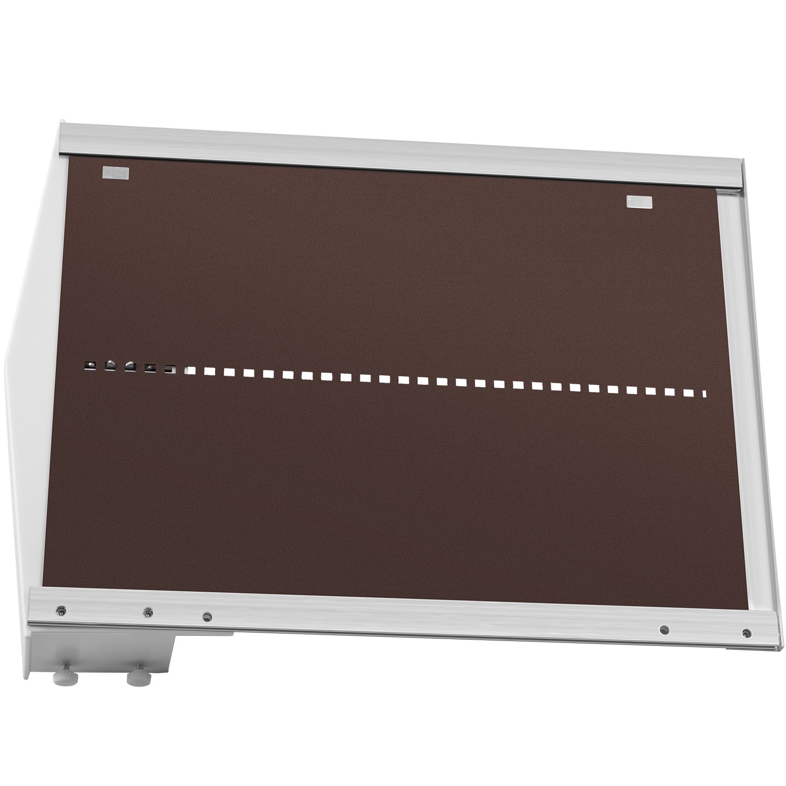 Puerta automática para gallinero VEVOR con panel marrón y marco plateado.