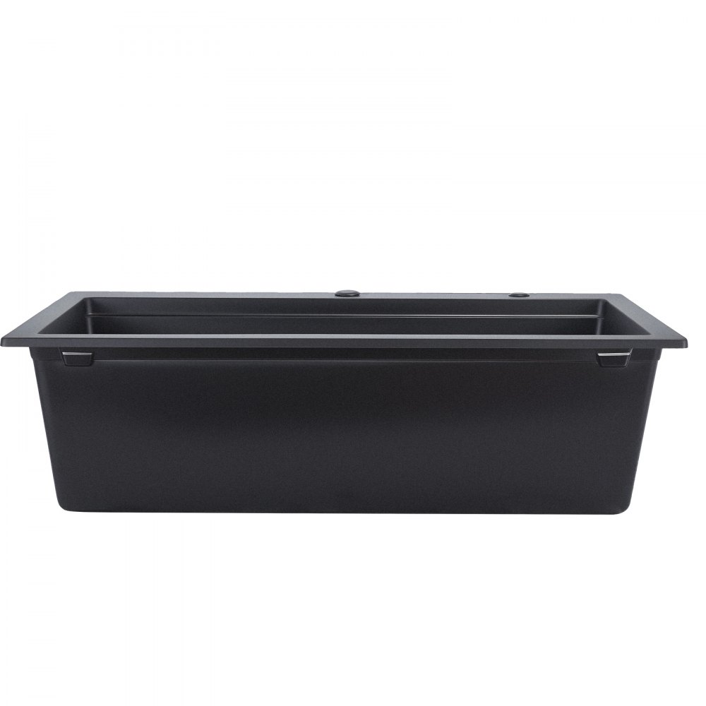 VEVOR 84 cm Kitchen Sink Workstation, Top Mount Granite Sinks, Drop-In Single Bowl Farmhouse Basin with Multiple Accessories, Household Dishwasher Sink for RV, Prep Kitchen, and Bar (Black)