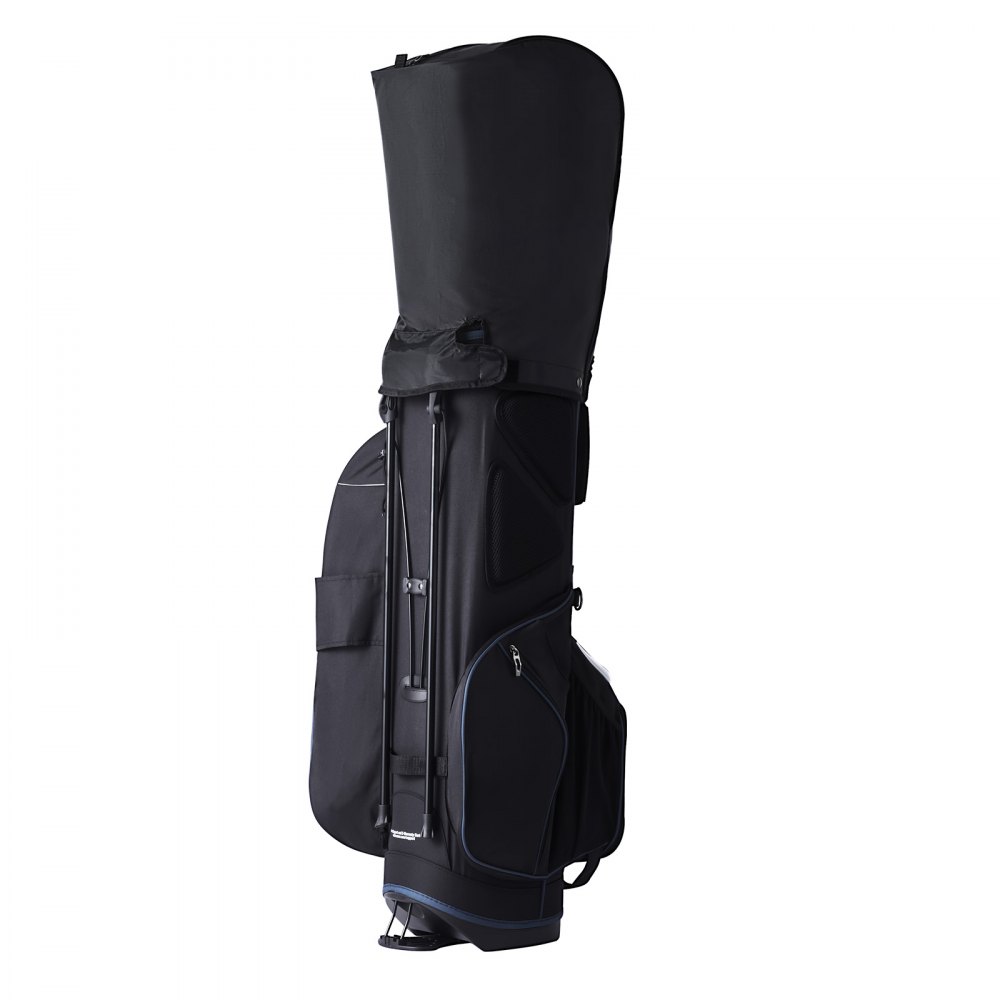 VEVOR Bolsa para carrito de golf con organizador de 14 vías en la parte superior, bolsa para carrito premium de 35 pulgadas con 11 bolsillos con soporte, bolsas de golf duraderas con asas y cubierta antipolvo y correa doble desmontable para hombres y mujeres, negro y blanco
