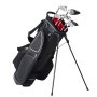 VEVOR Bolsa para carrito de golf con organizador de 14 vías en la parte superior, bolsa para carrito premium de 35 pulgadas con 11 bolsillos con soporte, bolsas de golf duraderas con asas y cubierta antipolvo y correa doble desmontable para hombres y mujeres, negro y blanco