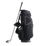 VEVOR Bolsa para carrito de golf con organizador de 14 vías en la parte superior, bolsa para carrito premium de 35 pulgadas con 11 bolsillos con soporte, bolsas de golf duraderas con asas y cubierta antipolvo y correa doble desmontable para hombres y mujeres, negro y blanco