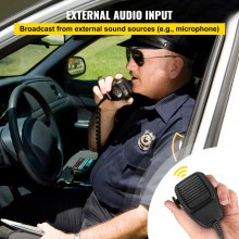 VEVOR Kit altavoz y sirena 200 W altavoz PA 9 sonido de advertencia fuerte alarma de coche bocina de fuego Altavoz de 125 dB micrófono portátil Claridad de audio y audición para camión UTV ATV coche