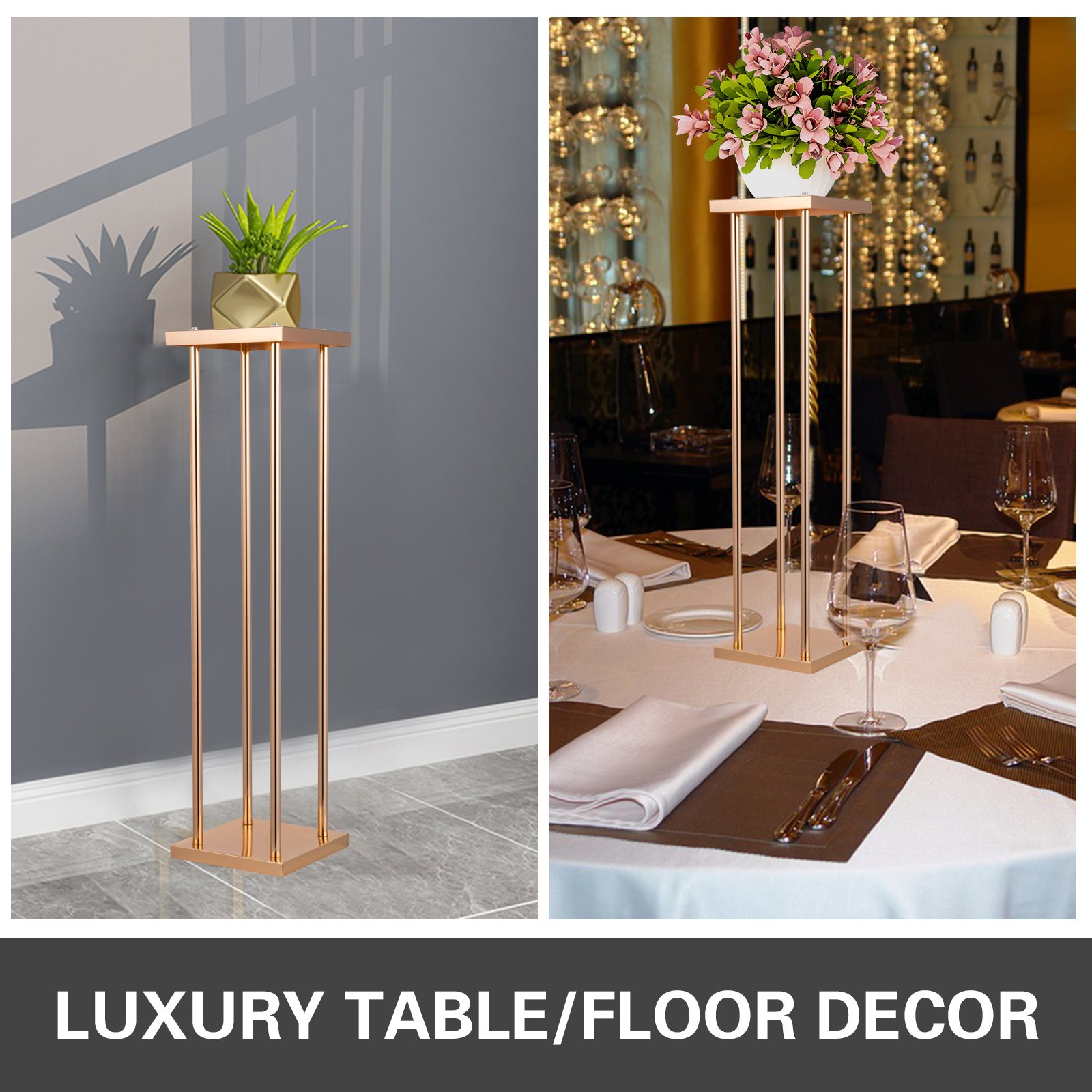 Estantería De Flores De Metal 60cm Soporte De Maceta Dorado 11pcs Para Bodas