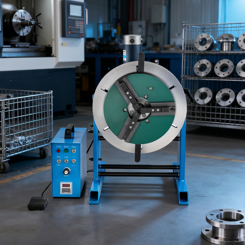 VEVOR Posicionador de Soldadura Giratorio, Capacidad de Carga de 200 kg, con Ángulo de Inclinación de -45° a 90°, Control de Velocidad de 0,5 a 5 RPM, para Corte, Rectificado y Ensamblaje, Azul