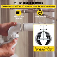 VEVOR Pared Montaje Techo Montaje Tubo Soporte 12,7 - 30,5 cm Tubería Ajustable Tuberías Fijación Accesorios Soporte de Tubería Ajustable Soportes de Tubería de Montaje en Pared Abrazadera