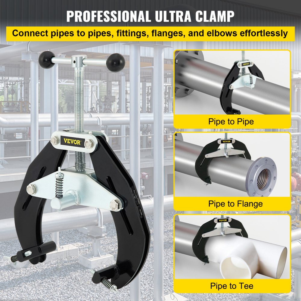 VEVOR Pared Montaje Techo Montaje Tubo Soporte 5,1 - 15,2 cm Tubería Ajustable Tuberías Fijación Accesorios Soporte de Tubería Ajustable Soportes de Tubería de Montaje en Pared Abrazadera