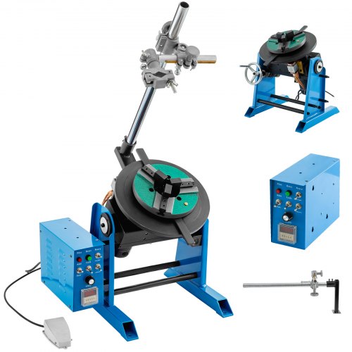 VEVOR Mesa Giratoria de Soldadura, 80 W 50 kg / 25 kg Mandril de Posicionador de Soldadura, 0,5-5 r/min Ángulo de Inclinación 0-90° Placa Giratoria de Soldadura para Sujeción de Piezas de Trabajo