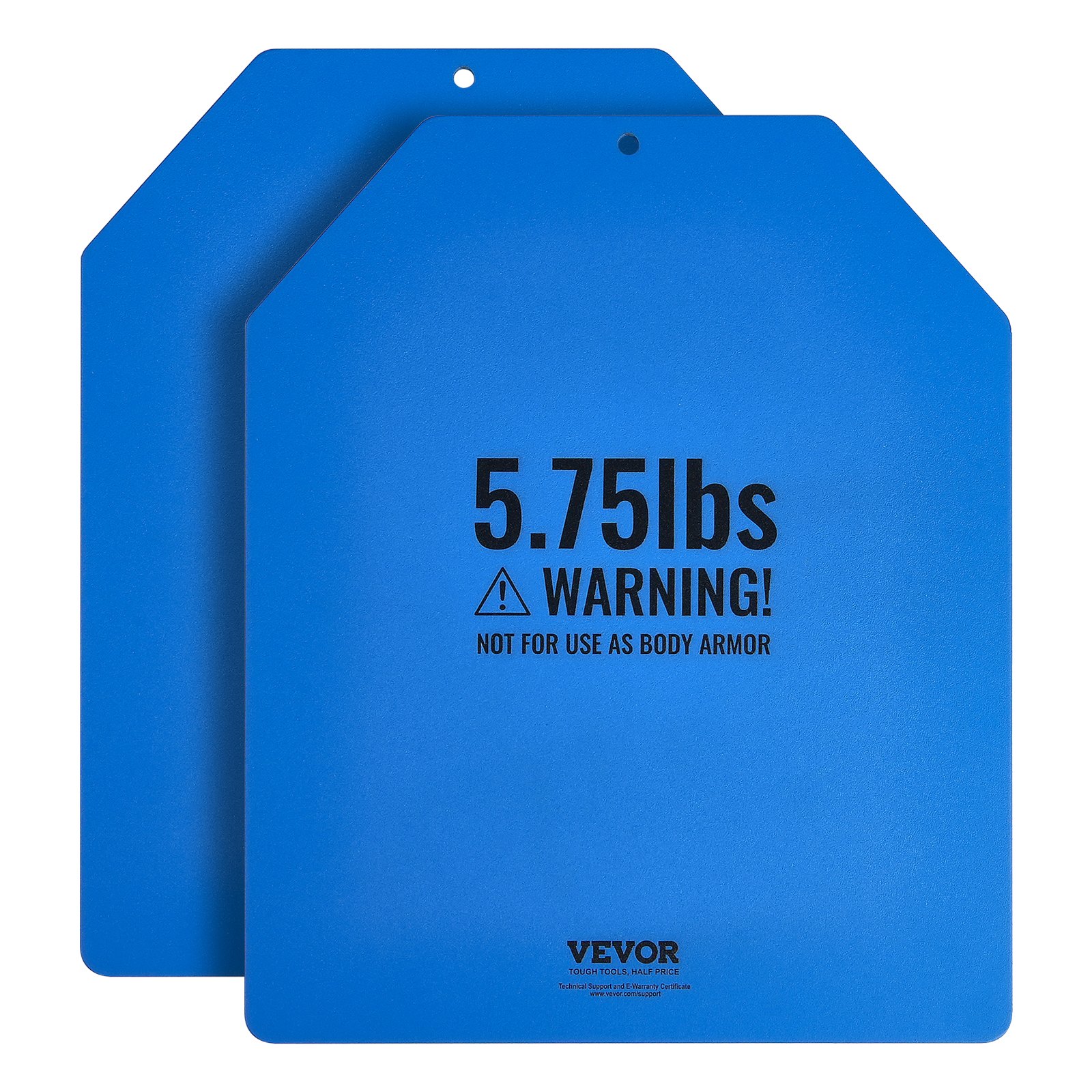 VEVOR Placas de Peso para Chalecos, 2 Placas de 2,6 kg, Acero Primera Calidad, Ajuste Ergonómico Contorneado, Peso Adicional, para Entrenamiento de Fuerza, Carrera, Fitness, 302 x 248 x 5 mm, Azul