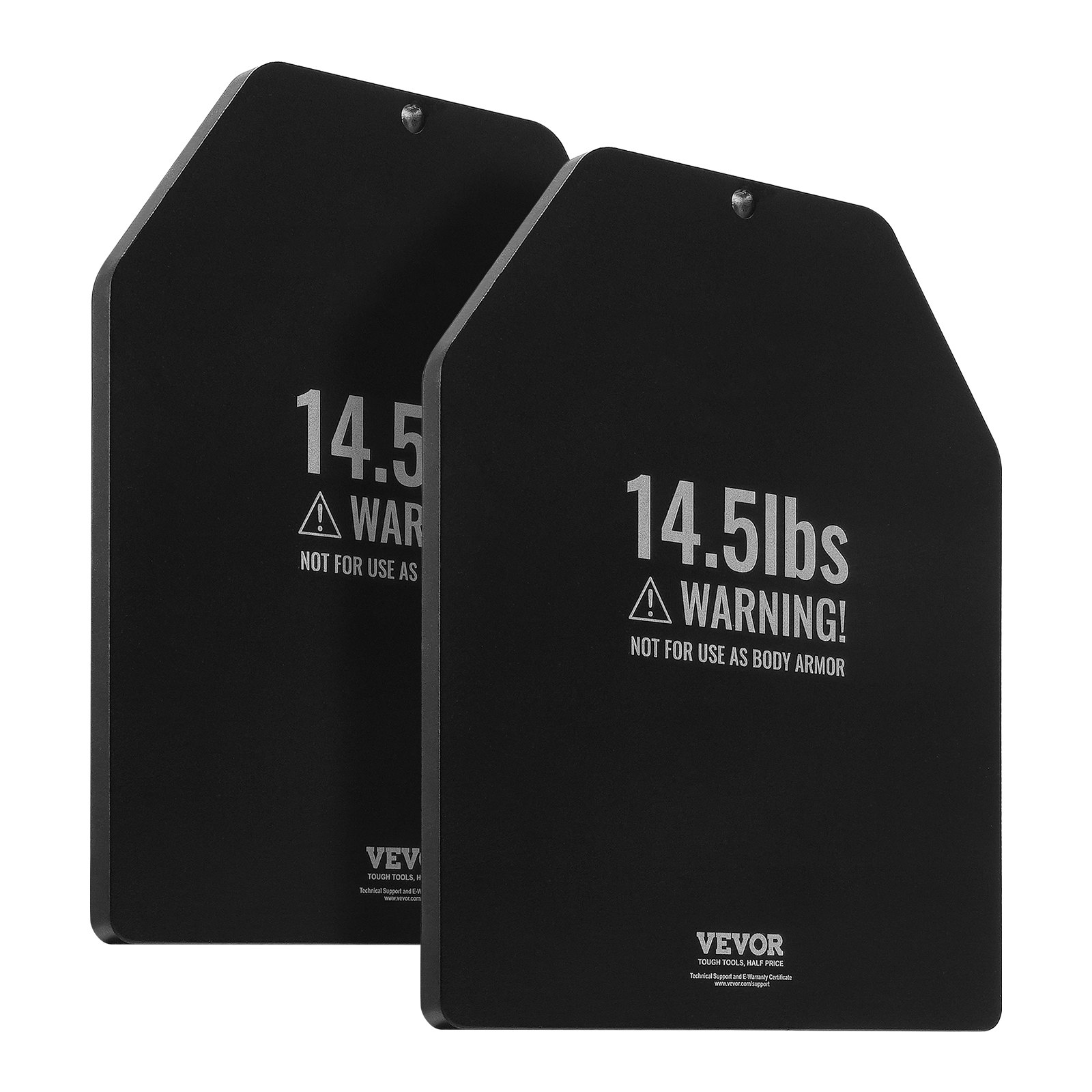 VEVOR Placas de Peso para Chalecos, 2 Placas de 6,6 kg, Acero Primera Calidad, Ajuste Ergonómico Contorneado, Peso Adicional, para Entrenamiento de Fuerza, Carrera, Fitness, 309 x 248 x 12 mm, Negro