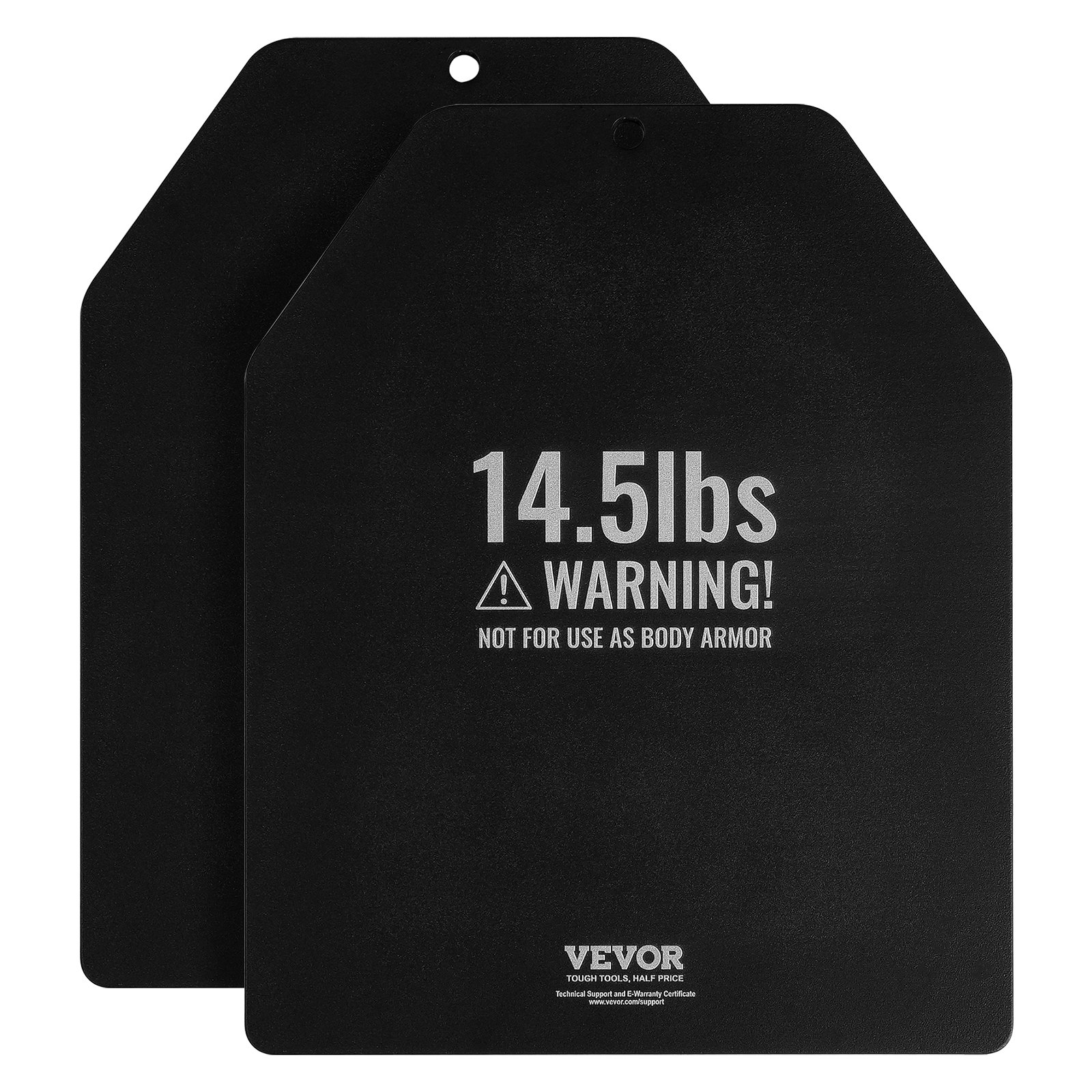VEVOR Placas de Peso para Chalecos, 2 Placas de 6,6 kg, Acero Primera Calidad, Ajuste Ergonómico Contorneado, Peso Adicional, para Entrenamiento de Fuerza, Carrera, Fitness, 309 x 248 x 12 mm, Negro