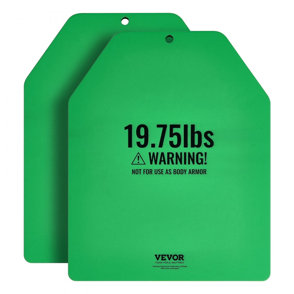 VEVOR Placas de Peso para Chalecos, 2 Placas de 9 kg, Acero Primera Calidad, Ajuste Ergonómico Contorneado, Peso Adicional, para Entrenamiento de Fuerza, Carrera, Fitness, 250 x 310 x 16 mm, Verde