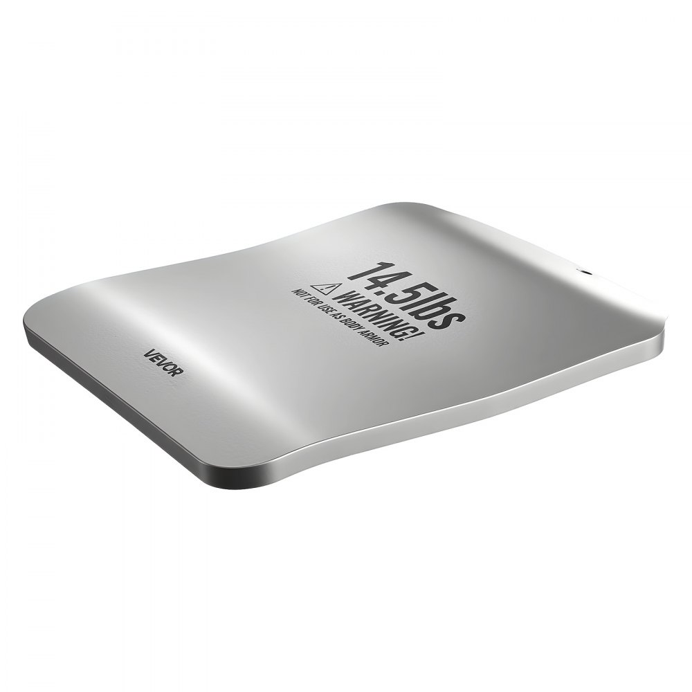 VEVOR Placas de Peso para Chalecos Curvas, 2 Placas Lastradas de 6,6 kg, Chaqueta de Peso de Acero, Diseño Ergonómico, para Entrenamiento de Fuerza, Carrera, Fitness, 301,5 x 250 x 27 mm, Gris