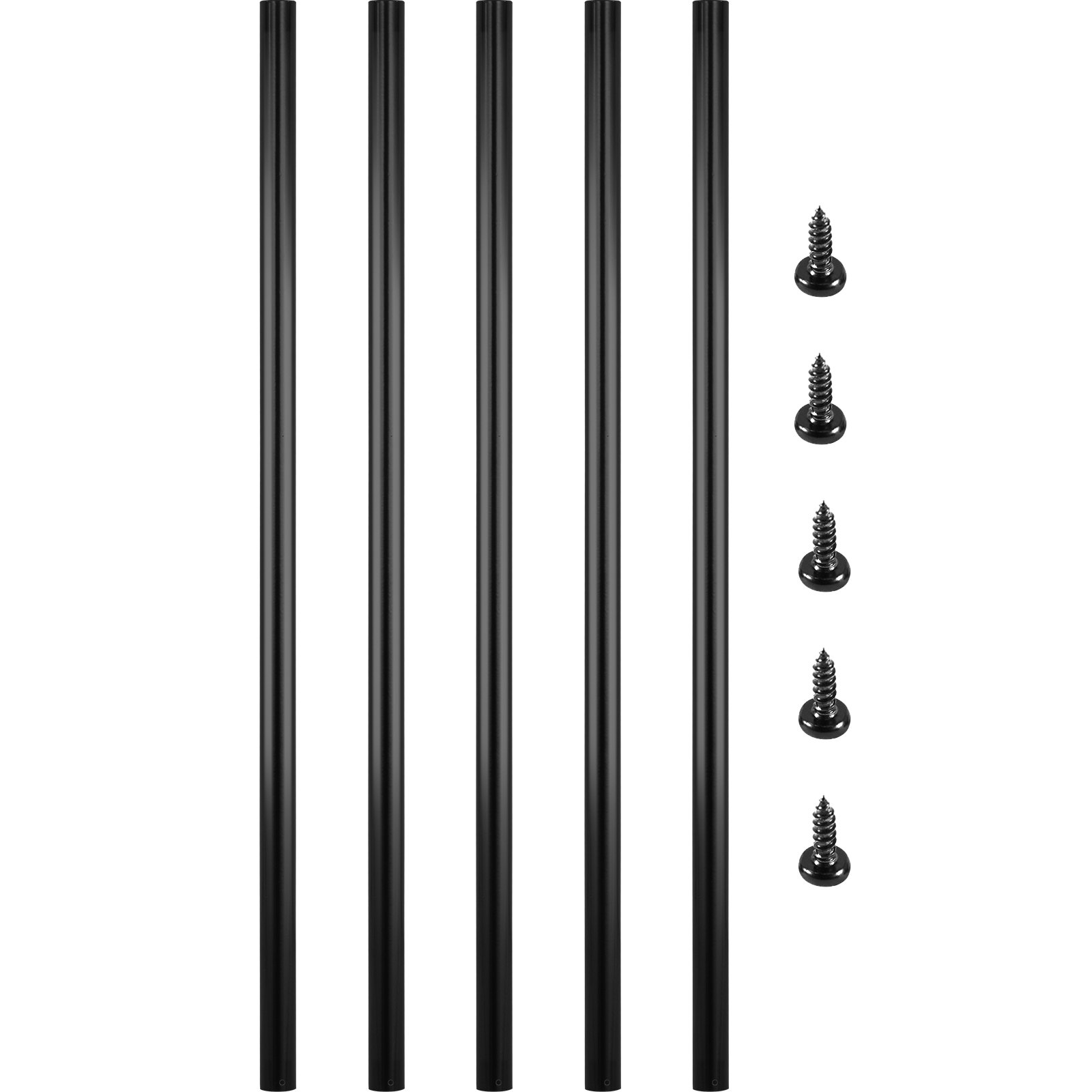 Vevor 51 Piezas Balaustre De Barandilla 66 X 1,9 Cm Balaustre Redondo Negro