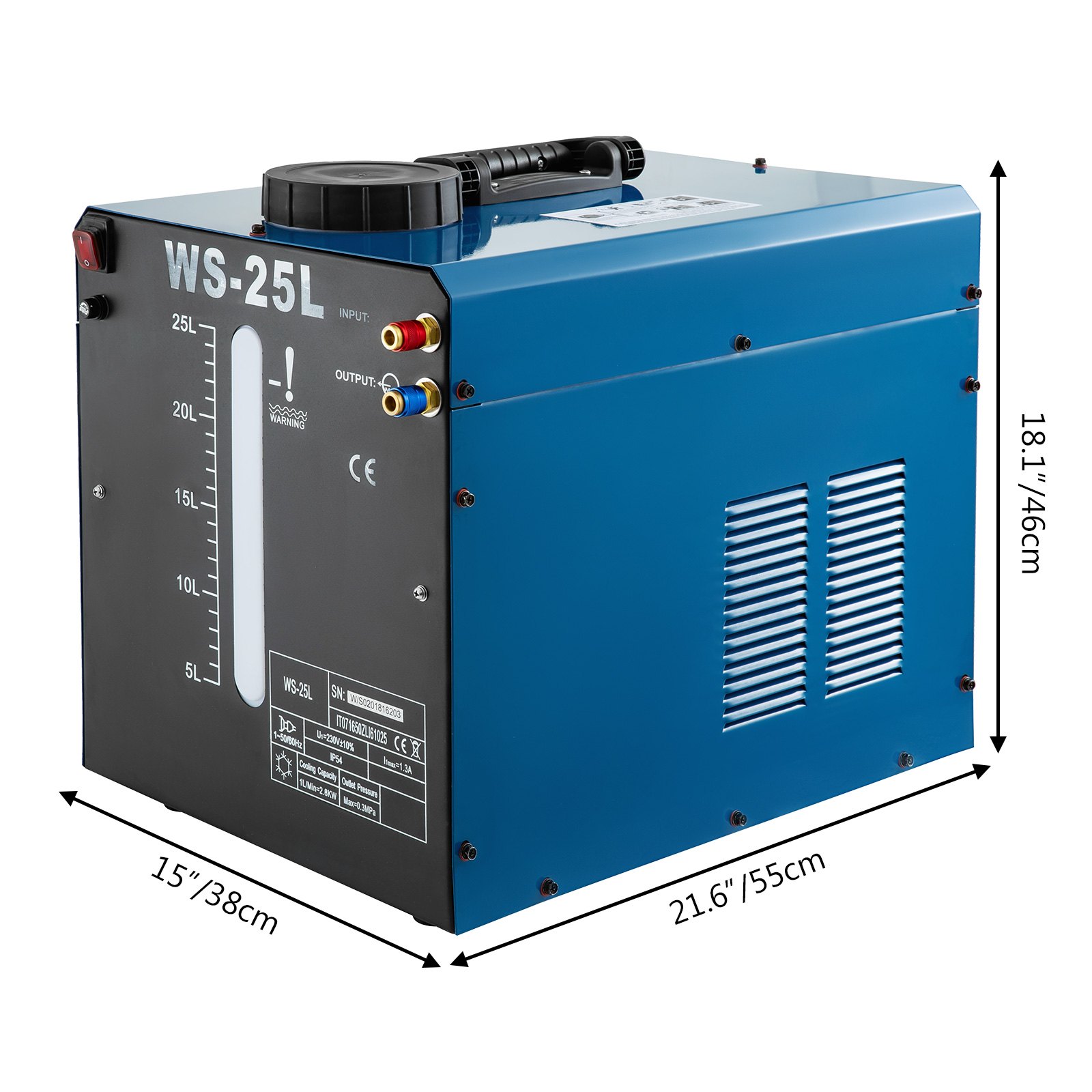Enfriador De Agua De 25l Para Soldadura Sistema De Refrigeración Por Agua 2.8kw