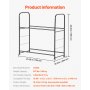 VEVOR Tire Storage Rack, Tire Stand with 2 Shelves for up to 8 Standard Tires, Q195 Heavy-Duty Steel Tire Holder with Adjustable Height and Protective Cover, Load Capacity 180 kg