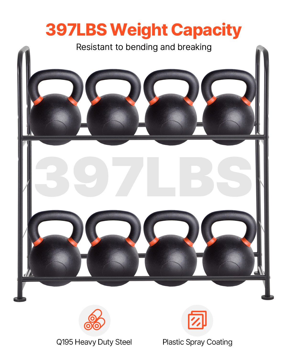 VEVOR Tire Storage Rack, Tire Stand with 2 Shelves for up to 8 Standard Tires, Q195 Heavy-Duty Steel Tire Holder with Adjustable Height and Protective Cover, Load Capacity 180 kg